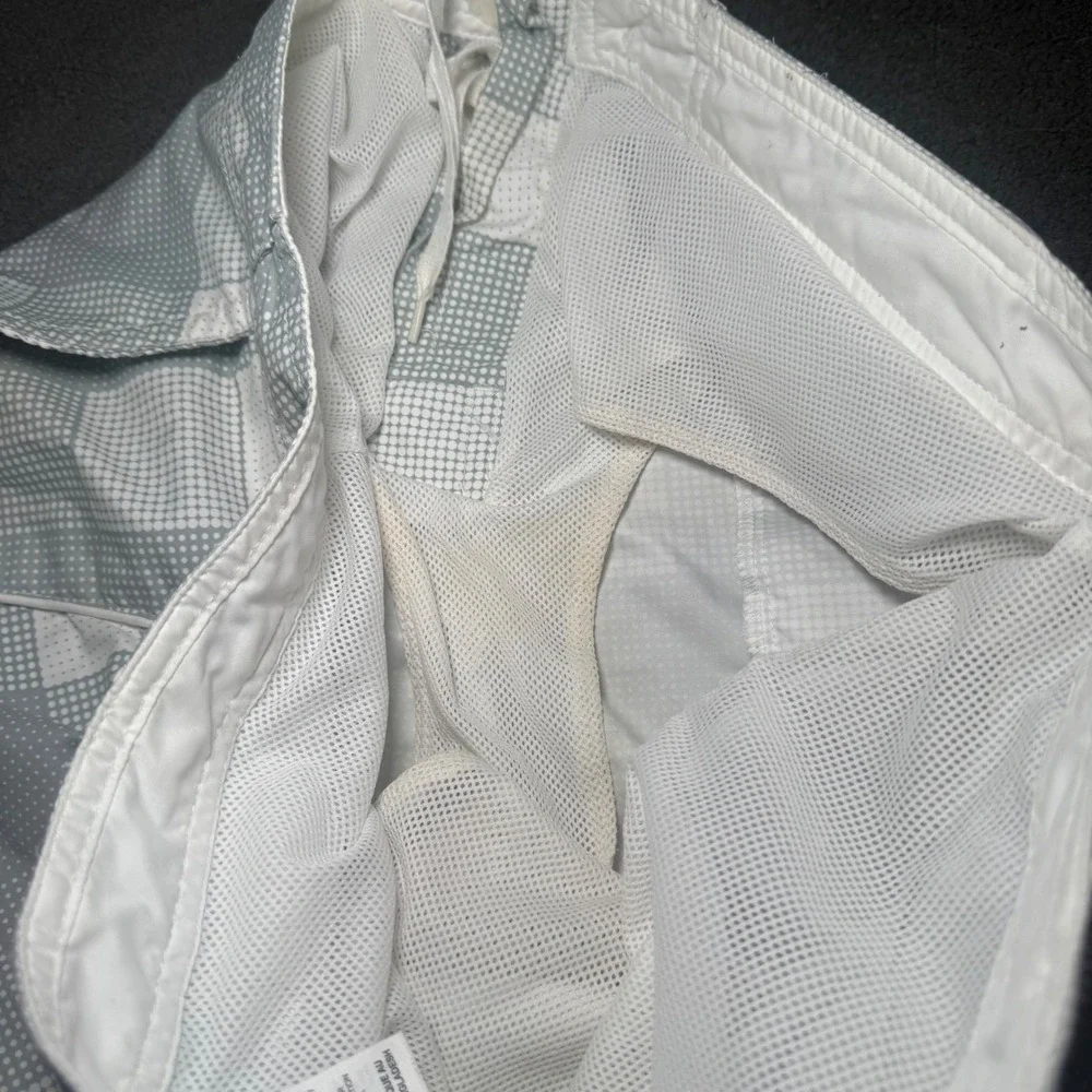 Nike Athletic Dept Mens Board Shorts Grey White Checkered Swim Trunks Size 34